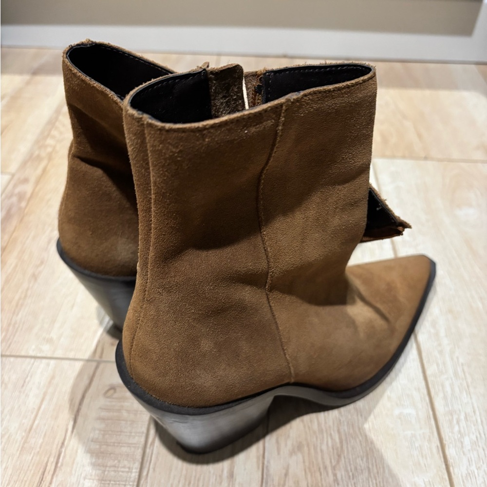Mango brown Suede block Heeled Boots - Picture 7 of 8